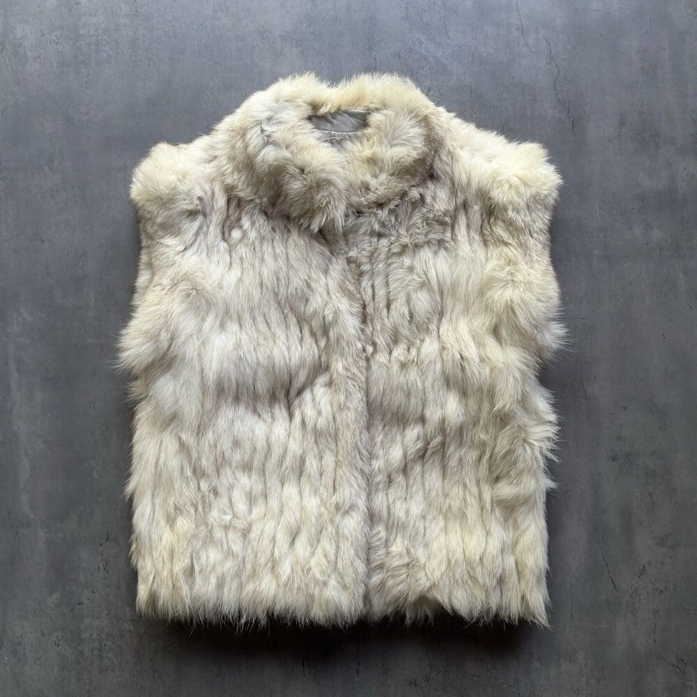 Saga Fox Scandinavian Blue Fox Vest Authentic Fur 100% Genuine Fur Medium Pocket